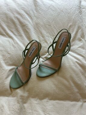 Steve Madden Sage Green Strappy Stiletto Sandals